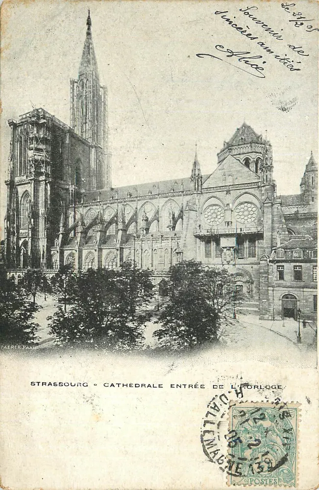 Strasbourg - Cathédrale, entrée de l'horloge — Faerer, Paris, n° de série non visible - Recto
