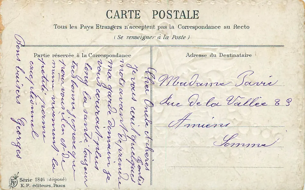 Lírio do vale — Flor da primavera — K.F. editores, Paris, Série 1846 - Verso
