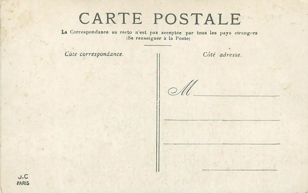 Paris — A Praça da Concórdia — J.C. Paris - Verso