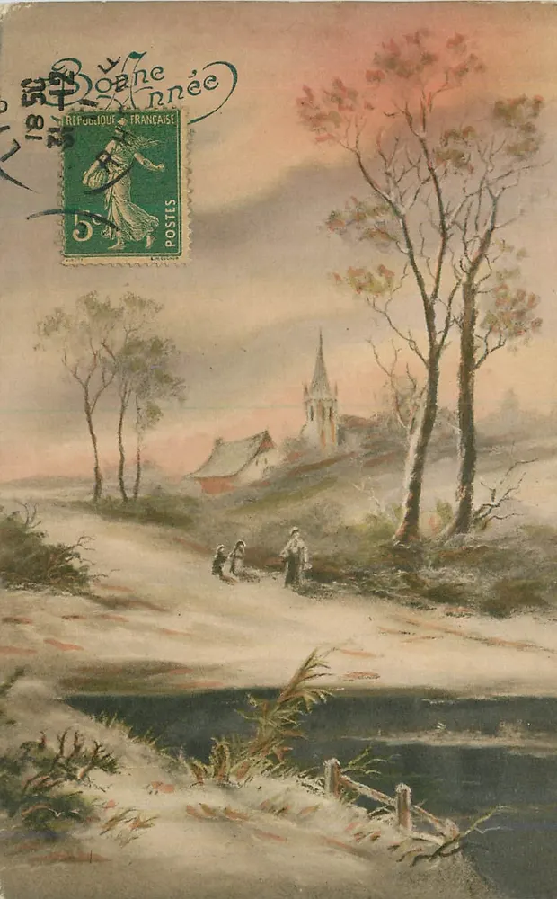 Paisagem de outono com igreja — editor Luxographie Anoyer, N° 52 - Frente