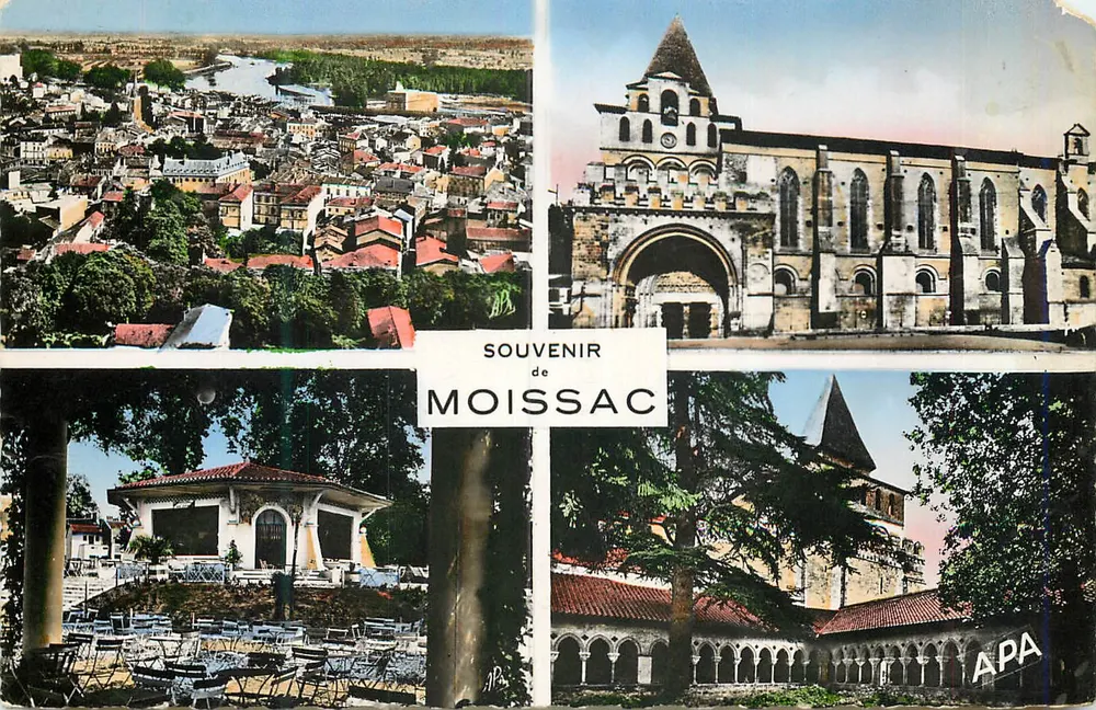Moissac — Allgemeiner Blick auf die Abtei, das Uvarium und den Cloître — APA Postkartenfirma - Vorderseite