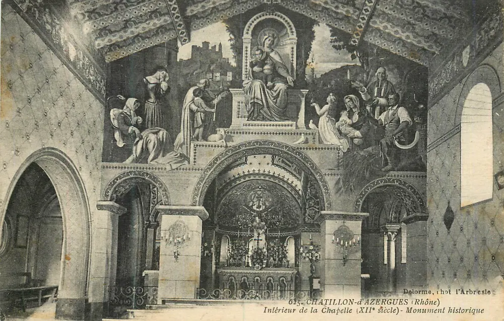 Intérieur de la Chapelle - Chatillon-d'Azergues (Rhône) - Monument historique - Recto