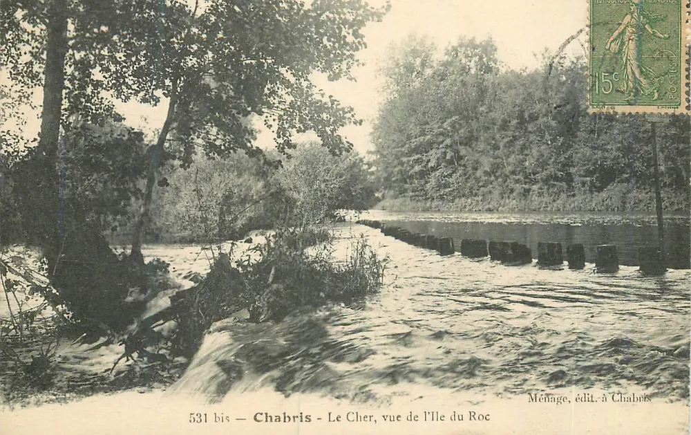 Chabris - O Cher, vista da Ilha do Roc — Ménage, editora em Chabris, n° 531 bis - Frente