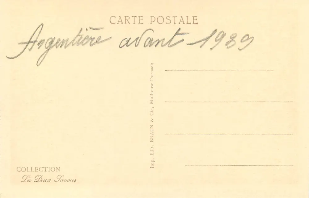 Argentières e o Glacier — vista panorâmica — editor BRAUN & Cie, n° 12137 - Verso