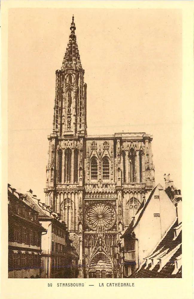 Strasbourg — A Catedral — Cartas « La Cigogne » - Frente