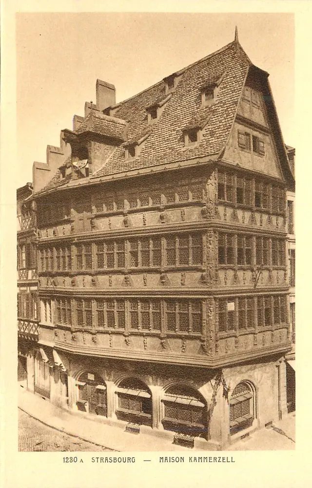 Estrasburgo — Casa Kammerzell — editor Cartas « La Cigogne » - Frente