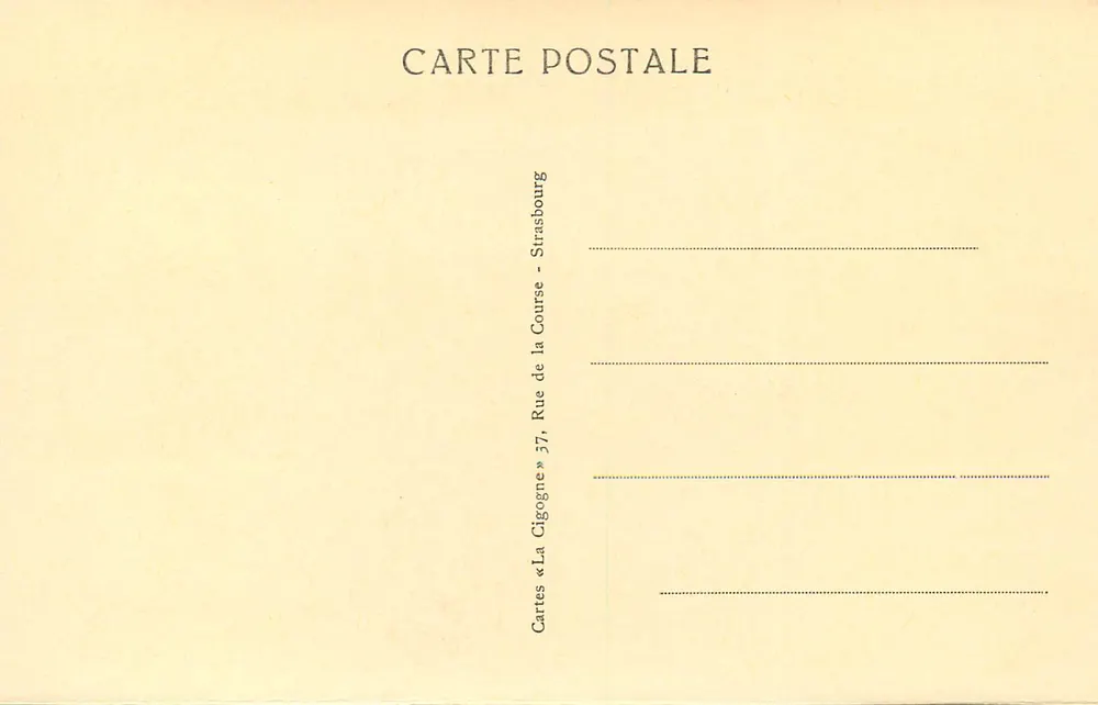 Estrasburgo — Casa Kammerzell — editor Cartas « La Cigogne » - Verso