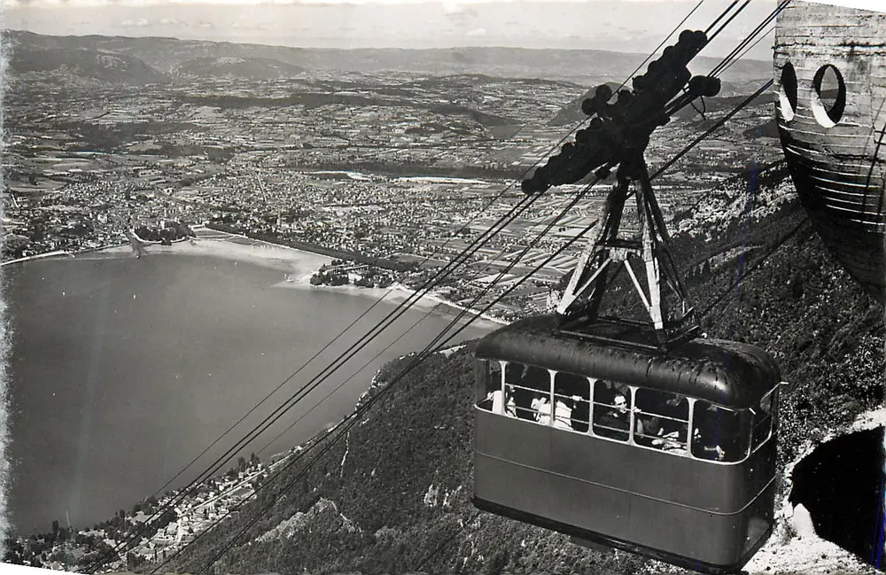 Lac d'Annecy — Le téléphérique du Mont Veyrier — Éditions G. Mouchet, Annecy - Recto