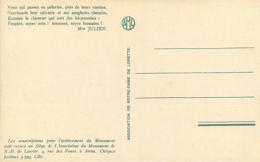 Le Christ de Carency — Notre-Dame-de-Lorette — LL - Verso