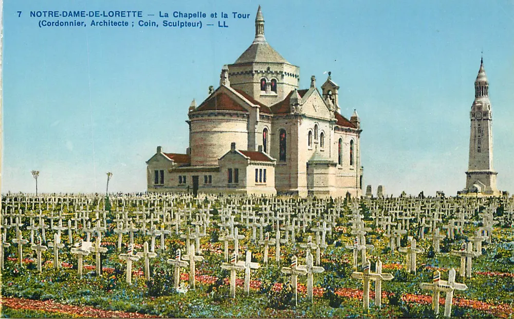 Notre-Dame-de-Lorette — La Chapelle et la Tour — Cordonnier, Architecte ; Coin, Sculpteur — LL - Recto