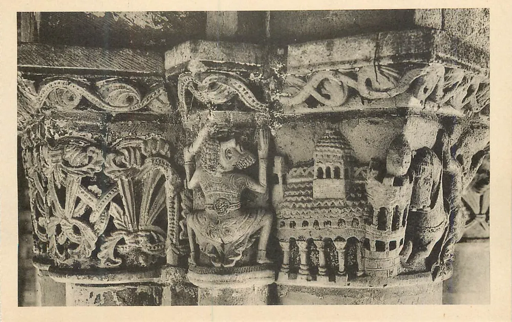 Kirche von Cunault (M-et-L.) — Säule 25 - Ritterliche Szene — Ansichtskarte Nr. 28 - Vorderseite