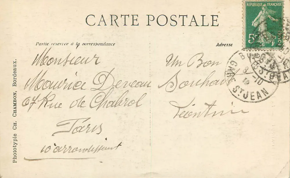 Bordeaux — La Tour Pey-Berland — C.B. n°112 - Verso