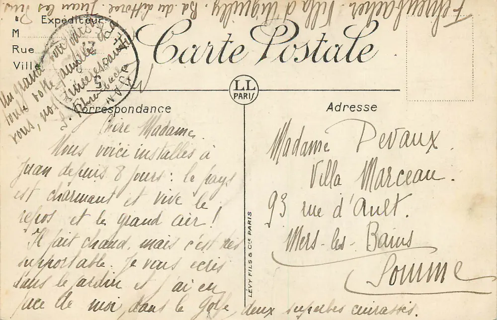 Juan-les-Pins — Les Pins au Bord de la Mer — LL - Verso