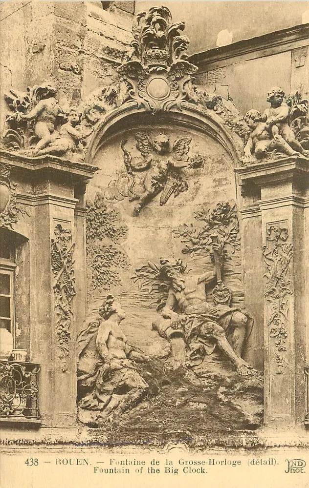 Rouen — Fontäne der Grosse-Horloge (Detail) — J. Rot, Nr. 438 - Vorderseite