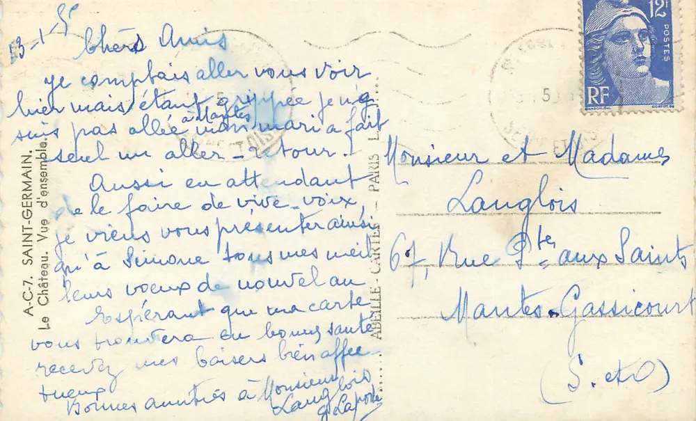 O Castelo de Saint-Germain-en-Laye — Vista geral — A.C.-7 — editor Abelle-Cartes - Verso