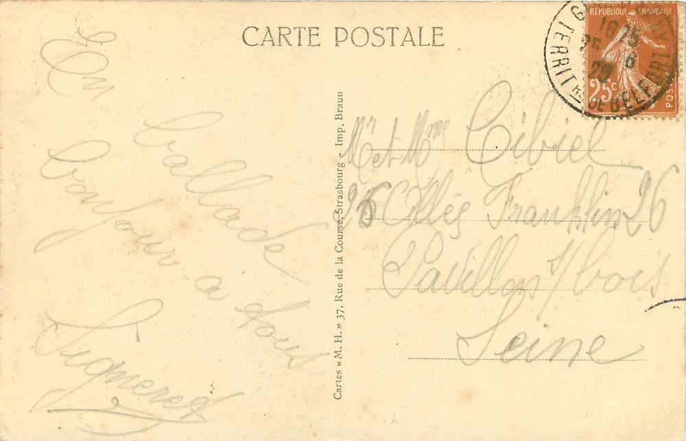 El Lago de Alfeld — Un rincón pintoresco — Cartas « M. » Braun, n° 1038 c - Reverso