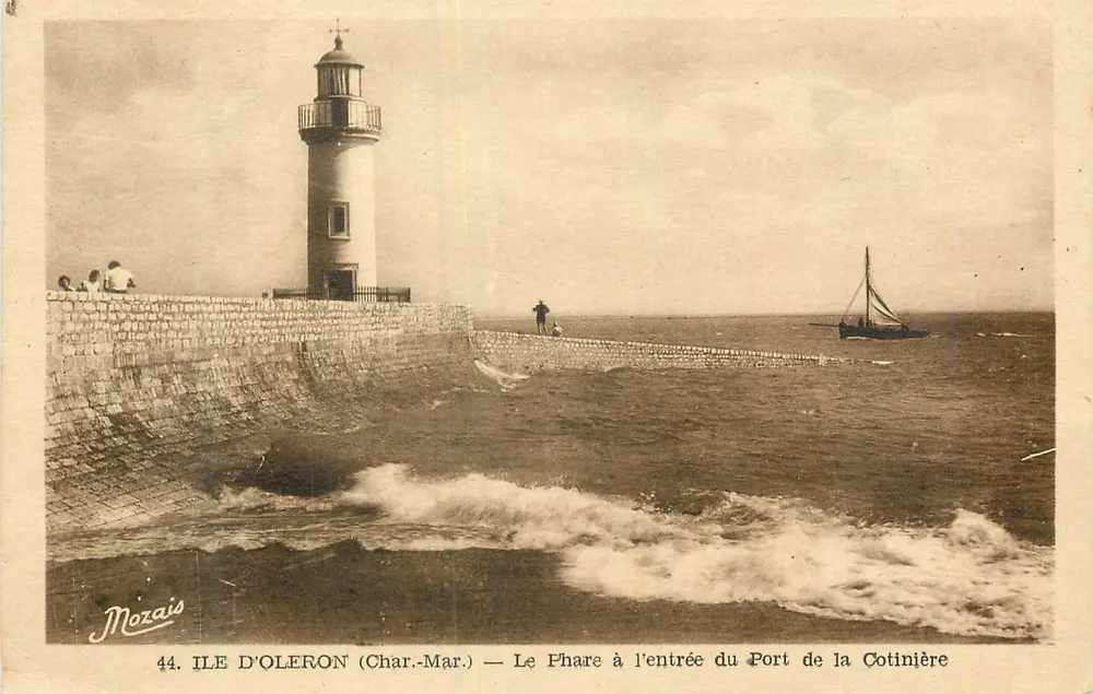 Insel Oléron (Char-Mar.) — Der Leuchtturm am Eingang zum Hafen von la Cotinière — Mozais, n°44 - Vorderseite