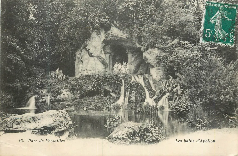 Os banhos de Apolo — Parque de Versailles — Héliotypie A. Bourdier - Frente