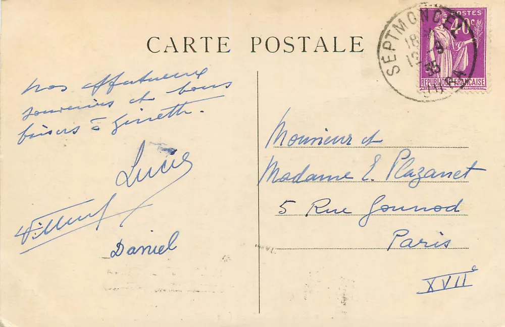 Le Crêt de Chalame — Die Gipfel des Jura — L. Micheaux, Verlag, Bellegarde (Depot.) - Rückseite