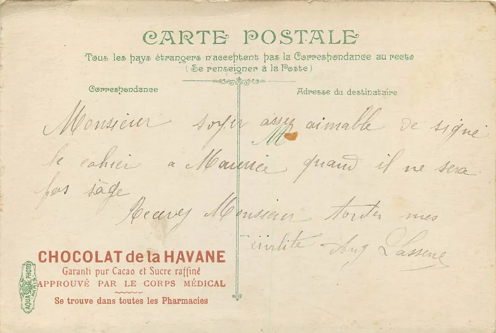 Nantes - Museu Dobrée — editor desconhecido, n° 3479 - Verso