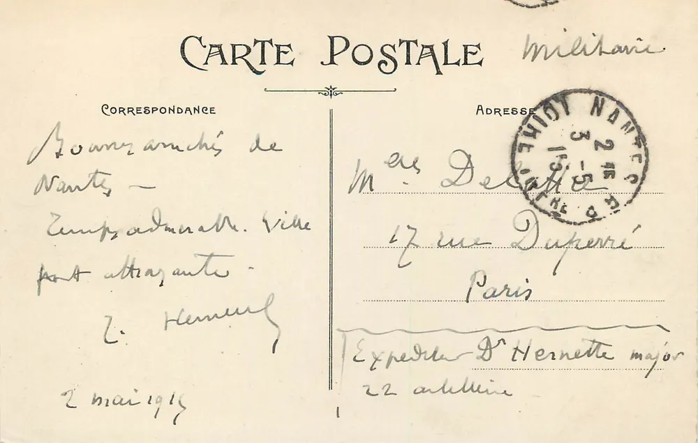 NANTES — Häuser am alten Pont de Pirmil — Sammlung F. Chapeau, Nantes - 5. Serie - Rückseite