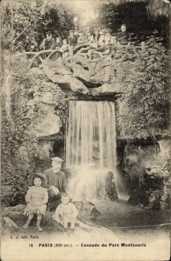 Paris (XIVe arr.) — Cascade du Parc Montsouris — L. J. édit. Paris, n°16 - Recto