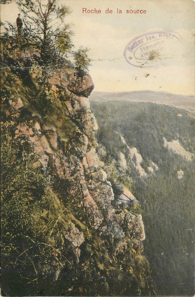 Roche de la source — vue panoramique depuis un éperon rocheux à Honeck — éditeur Honeck, Kissé - Frente