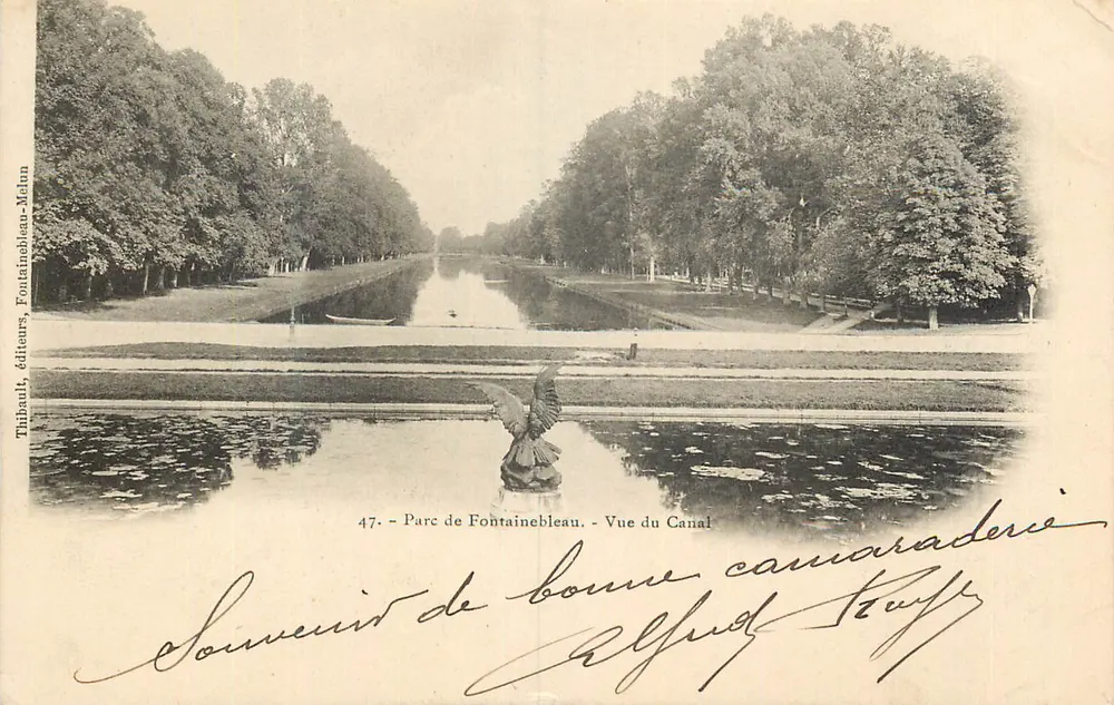 Fontainebleau-Park — Ansicht des Kanals — Verleger Tihbault, Fontainebleau-Melun, Nr. 47 - Vorderseite