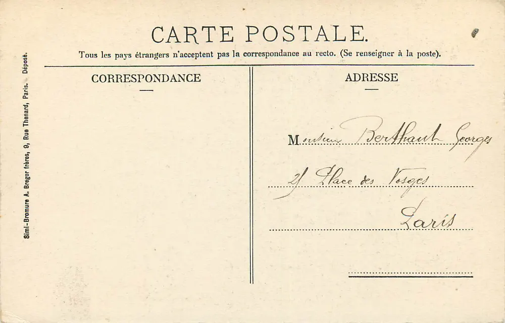 Chantilly (Oise) - Castelo, visto da Pelouse — Mme. Vve. Robineau, libr. édit., Chantilly, n°3 - Verso