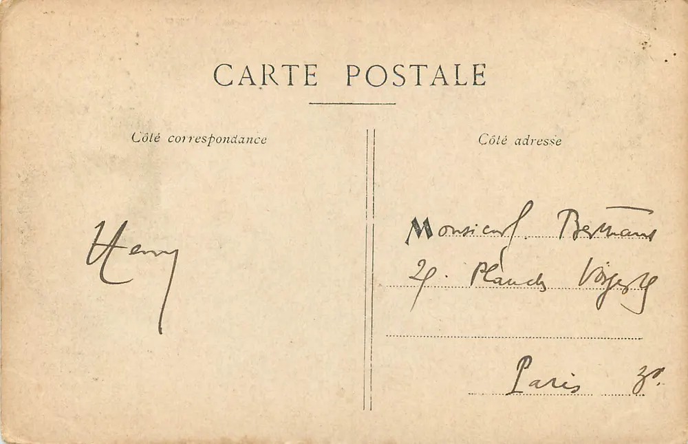 Château de Fontainebleau — Etang des Carpes — éditeur inconnu, n° de série non visible - Verso