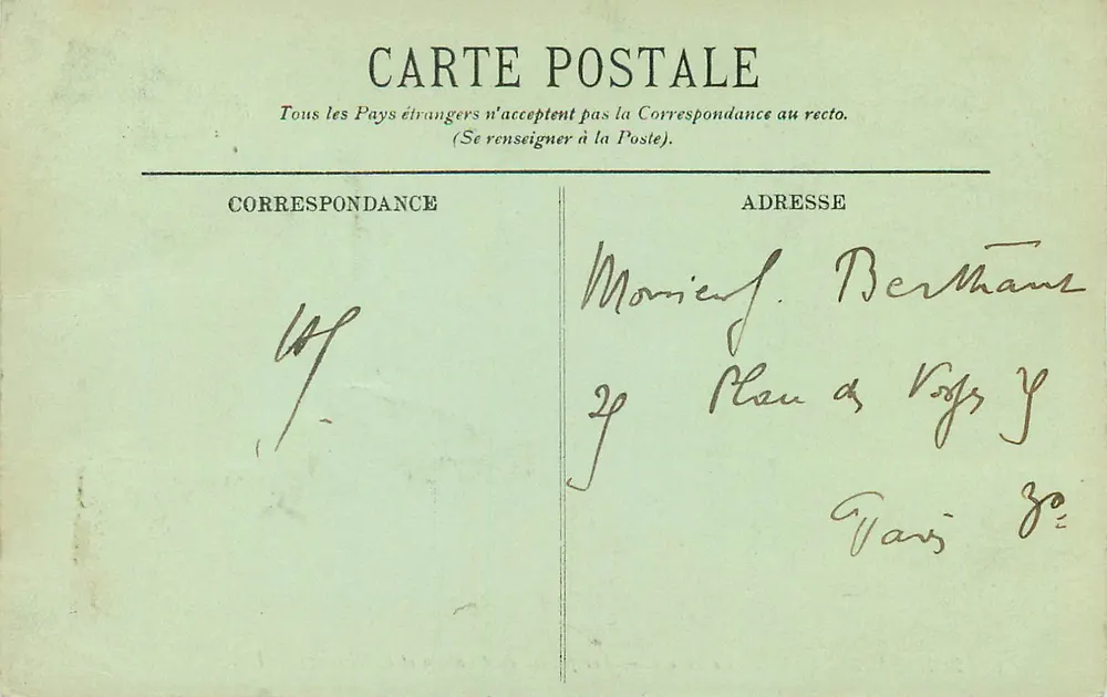 Fontainebleau — Le Palais — Perspective du Château et de l'Étang — LL. - Verso