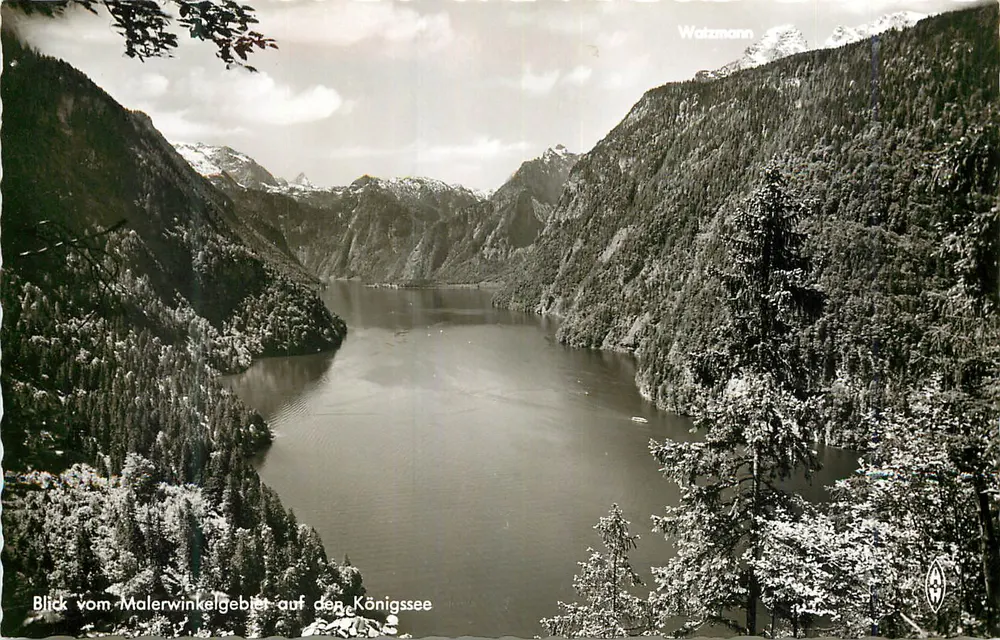 Vista del lago Königssee — Malerwinkelgebiet — FOTO-HIERZEGGER, Ramsau - Anverso