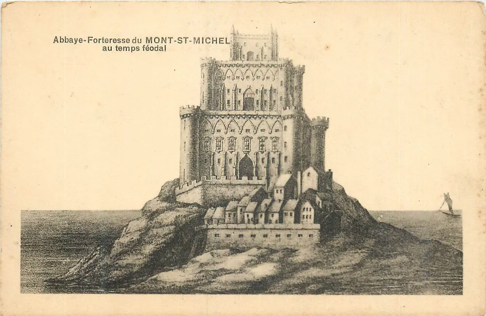 Abtei-Befestigung des MONT-ST-MICHEL — zur Zeit der feudalen Zeit - Vorderseite