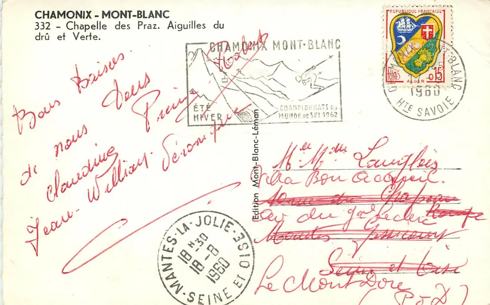 Chapelle des Praz - Aiguilles du Drû et Verte — ChamoniX Mont-Blanc, Edition Jean-Jolie, Nr. 332 - Rückseite