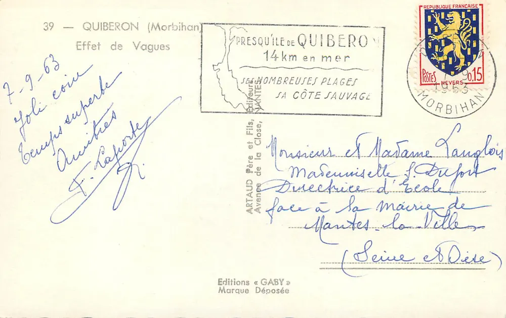 Quiberon — Efeito de Ondas — Éditions Gaby - Verso