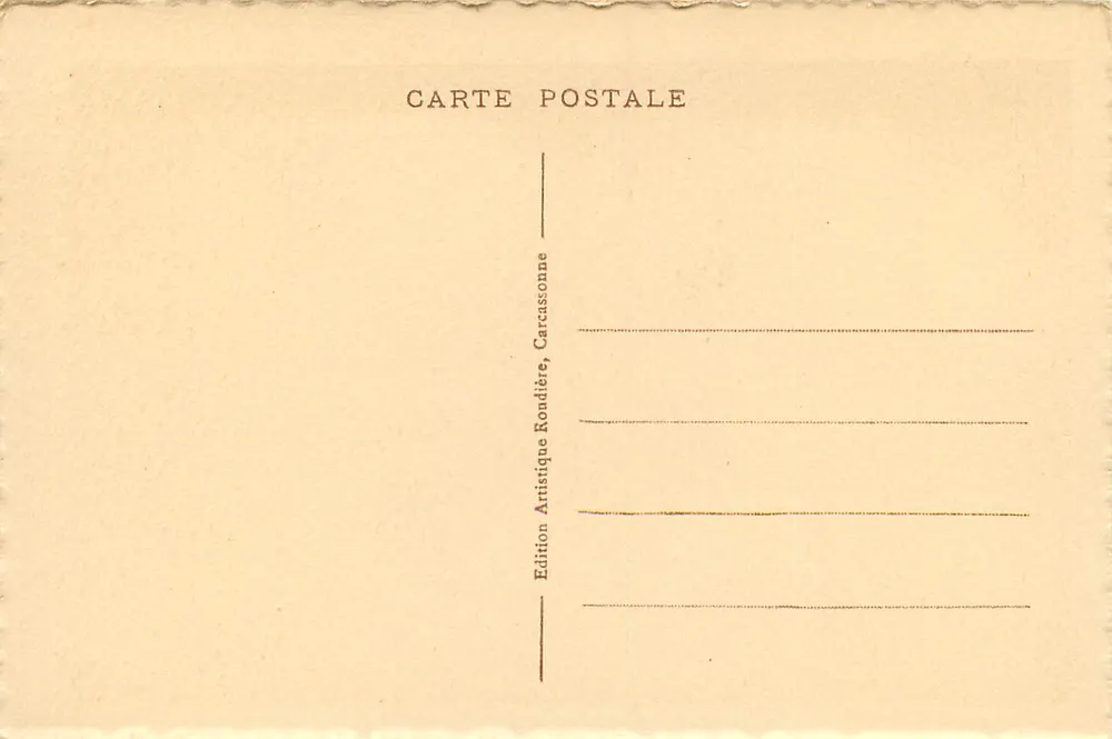 Cité de Carcassonne — Verteidigungen des Schlosses zwischen den beiden Mauern — Fot. E. Roudière, Verlag - Rückseite