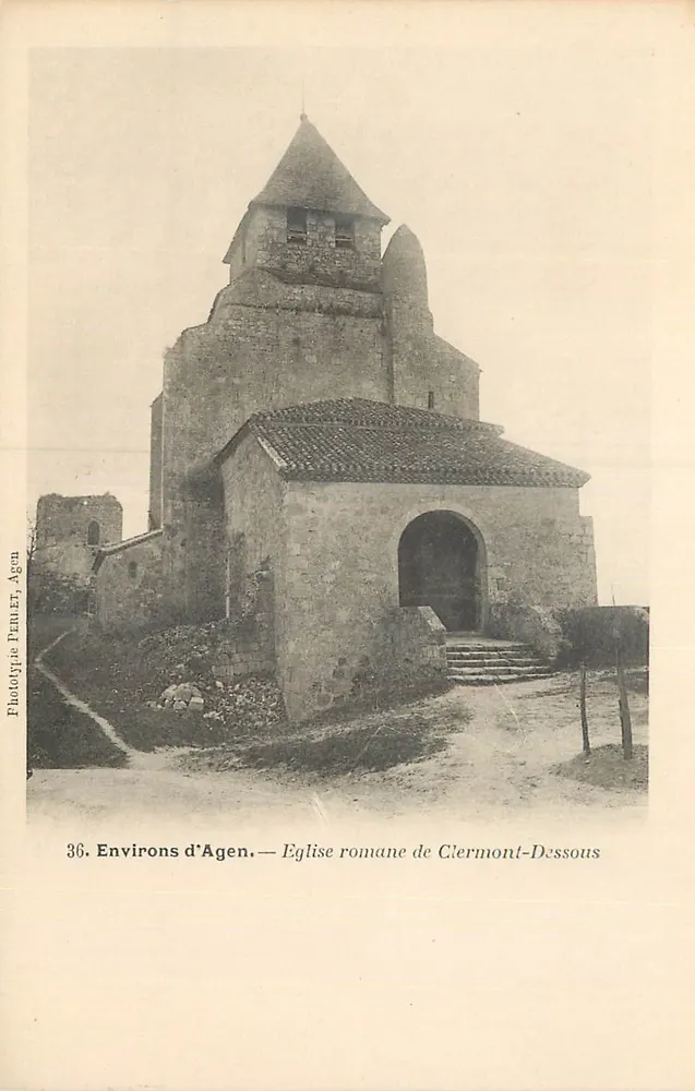 Römische Kirche von Clermont-Dessous — Umgebung von Agen — Phototype Perlet, Agen, n°36 - Vorderseite