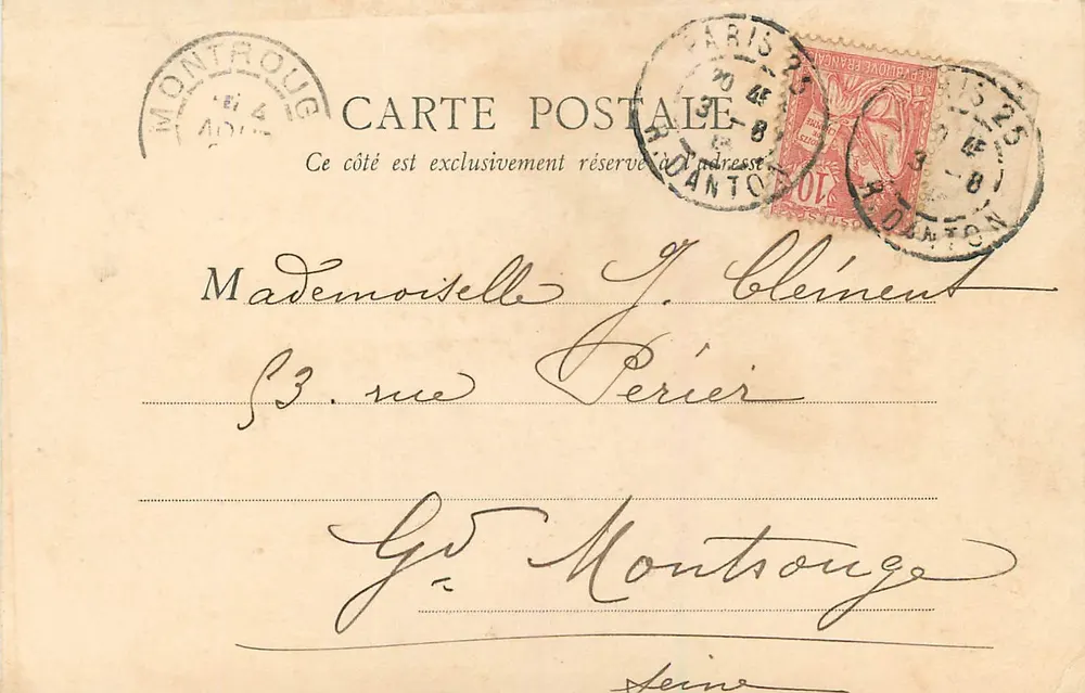 Estátua de Santa Margarida — Orléans — editor anônimo, número de série não visível - Verso