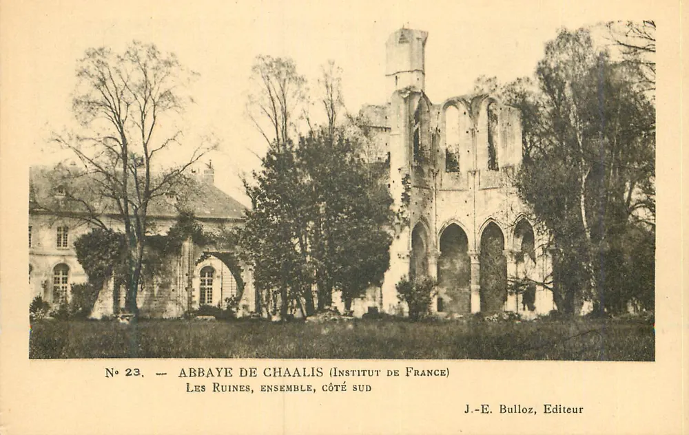Abbaye de Chaalis — Die Ruinen, Ensemble, Südseite — J.-E. Bulloz, Verleger - Vorderseite