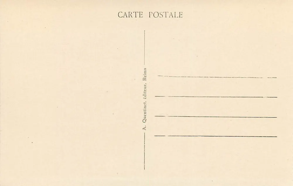 Reims (Marne) - Panorama Central — widok z lotu ptaka katedry i centrum miasta — wydawca A. Quintinet, Reims, n° 65 - Rewers