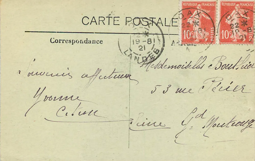 DAX - Façada Fontaine Chaude — Wydawca A. Cazenave, nr 34 - Rewers