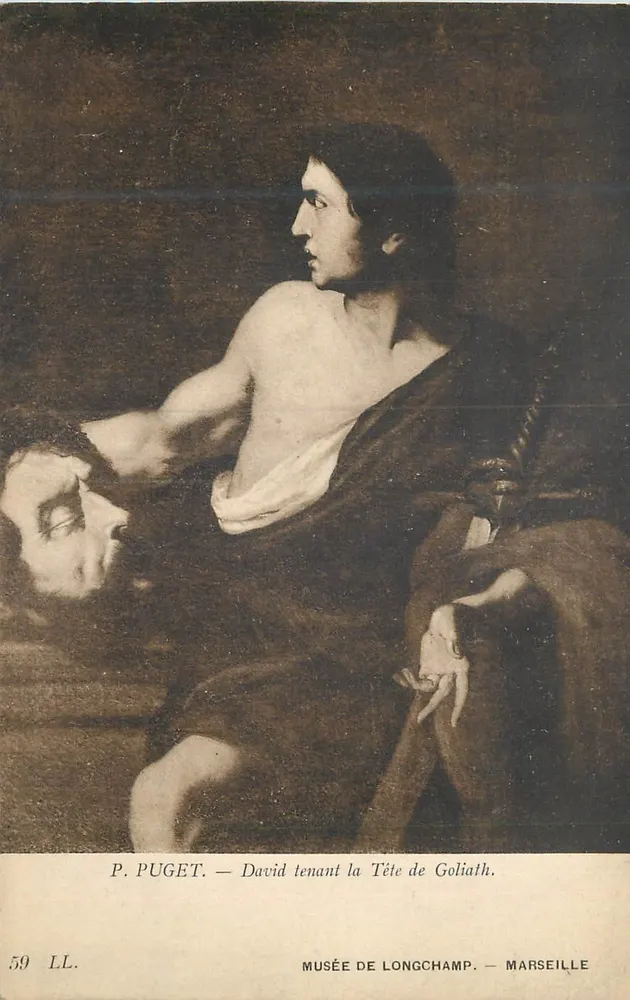 David hält den Kopf Goliaths — P. Puget — Musée de Longchamp, Marseille — n° 59 LL - Vorderseite
