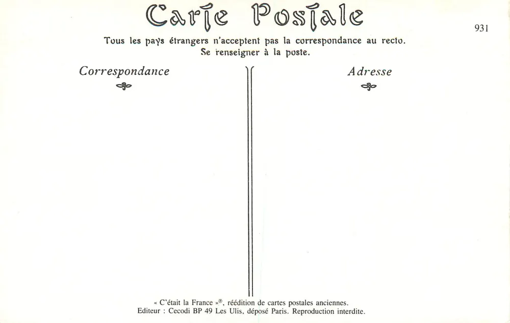 Toulon - O Torpedeiro das Ruas — H. Chaudeperdria, n° 2165 - Verso