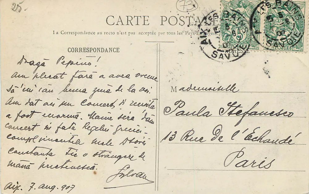 Aix-les-Bains — A Villa dos Flores — E. Reynaud, Chambert - Verso