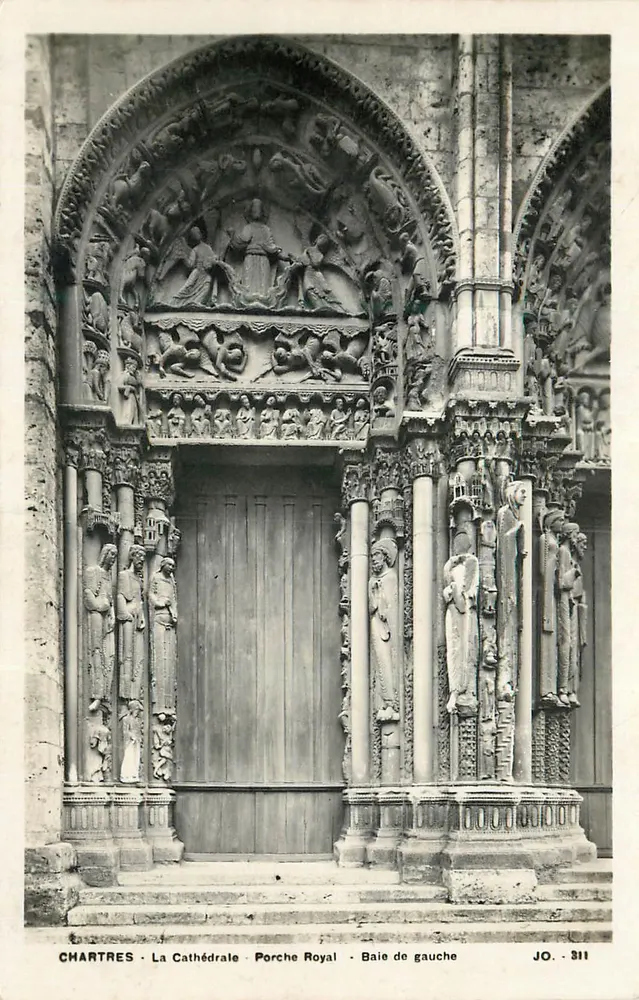 Chartres - La Cathédrale - Porche Royal - Baie de gauche - JO. 311 - Recto