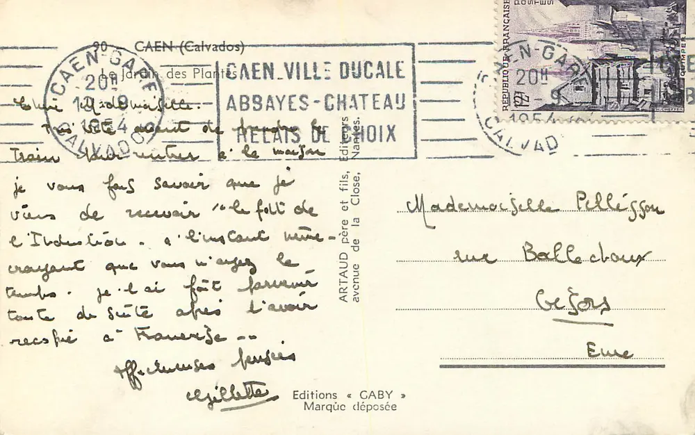 Jardin des Plantes — Caen — Edições Gaby - Verso