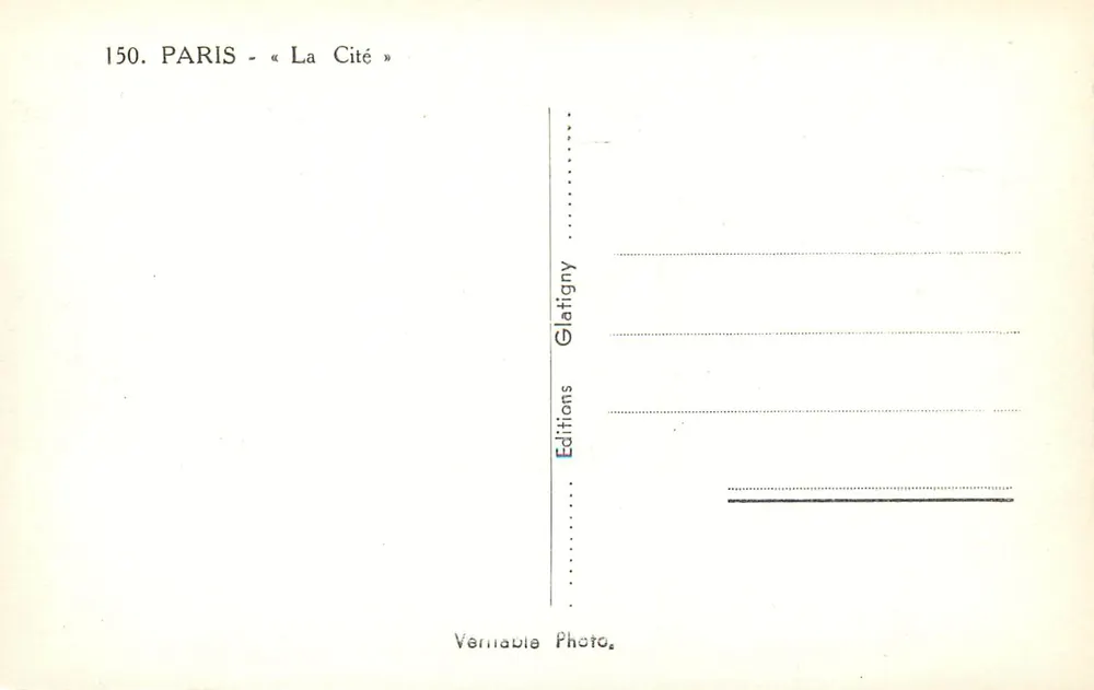 Paris - A Cidade — vista da Seine e da Notre-Dame — Éditions Glatifigny - Verso