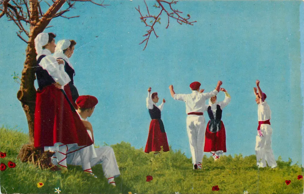 Dançarinos em traje tradicional — Ballet Goizaldi — Romería Vasca, n°106 - Frente
