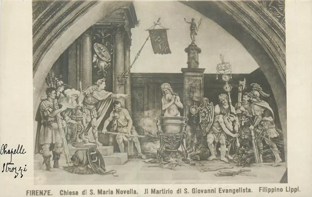 Chapelle Strozzi — Martyre de saint Jean Évangéliste — Filippino Lippi - Recto