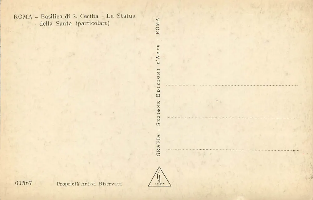 Basilika von Saint Cecile — Statue der Heiligen (besondere) — Art Editions Roma - Rückseite